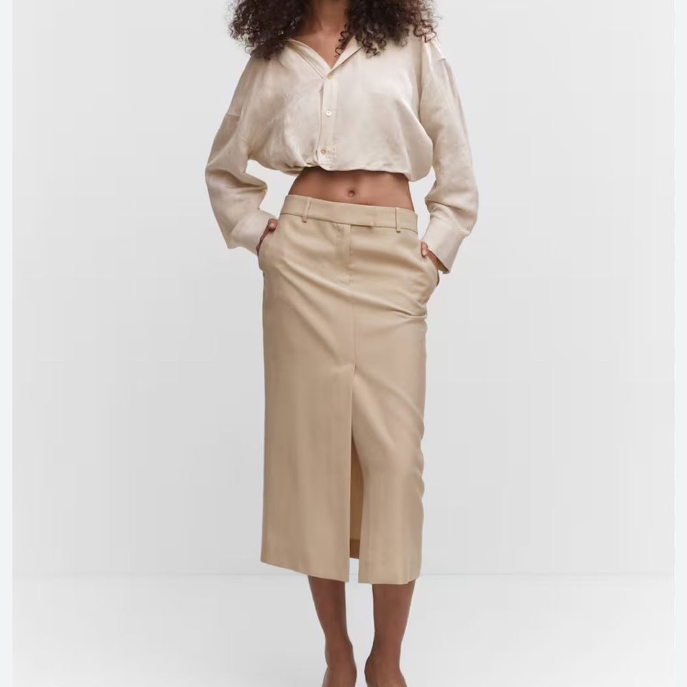 Mango Lyocell Skirt with Slit